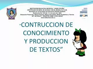 contruccion de conocimiento y produccion de textos