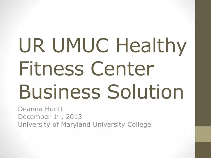 ur umuc healthy fitness center business solution