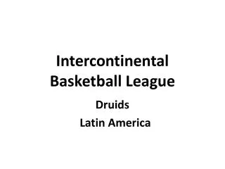 Intercontinental Basketball League