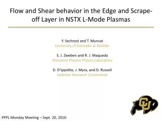 Flow and Shear behavior in the Edge and Scrape-off Layer in NSTX L-Mode Plasmas