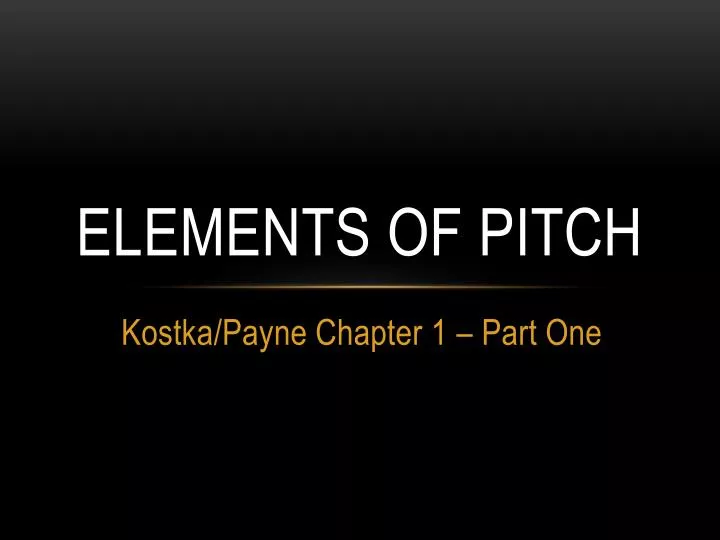 elements of pitch