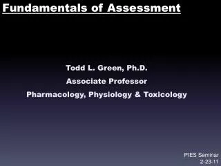 Fundamentals of Assessment