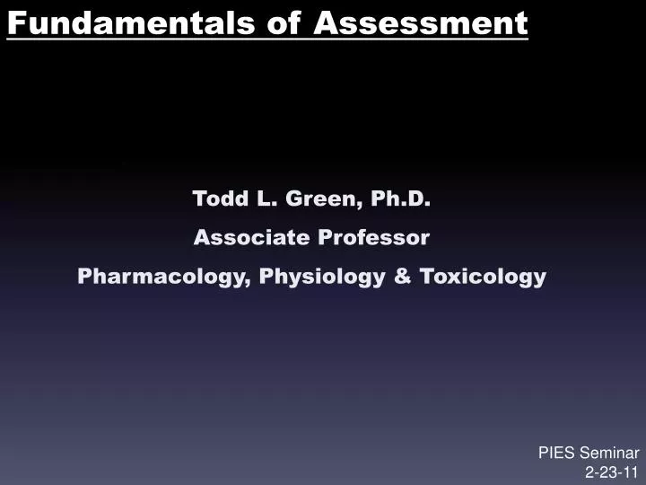 fundamentals of assessment