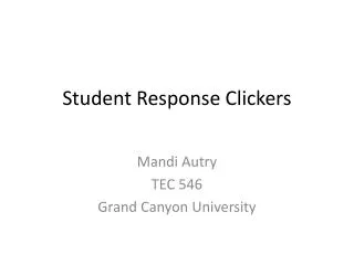 Student Response Clickers
