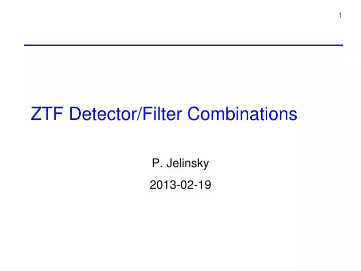 ztf detector filter combinations