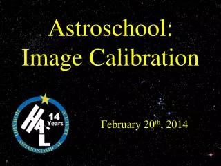 Astroschool : Image Calibration