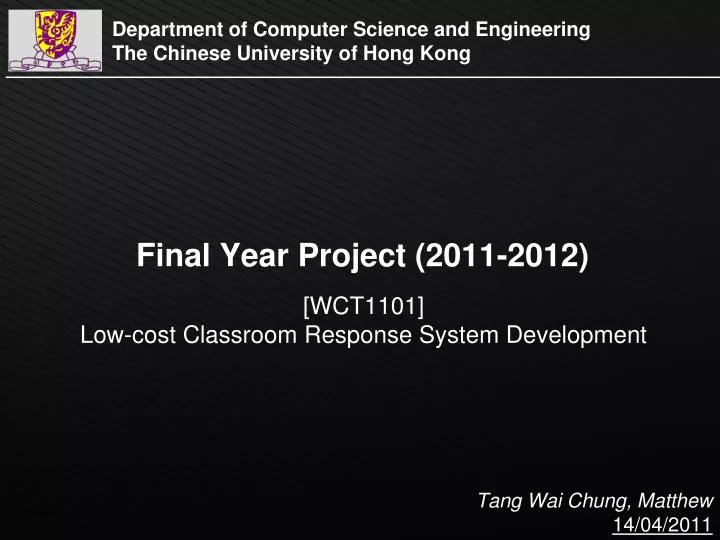 final year project 2011 2012