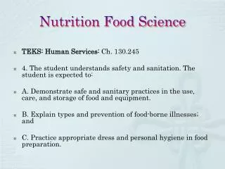 Nutrition Food Science