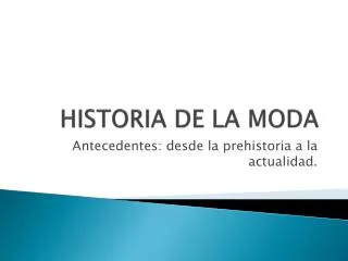 historia de la moda