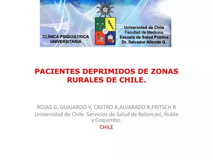 pacientes deprimidos de zonas rurales de chile