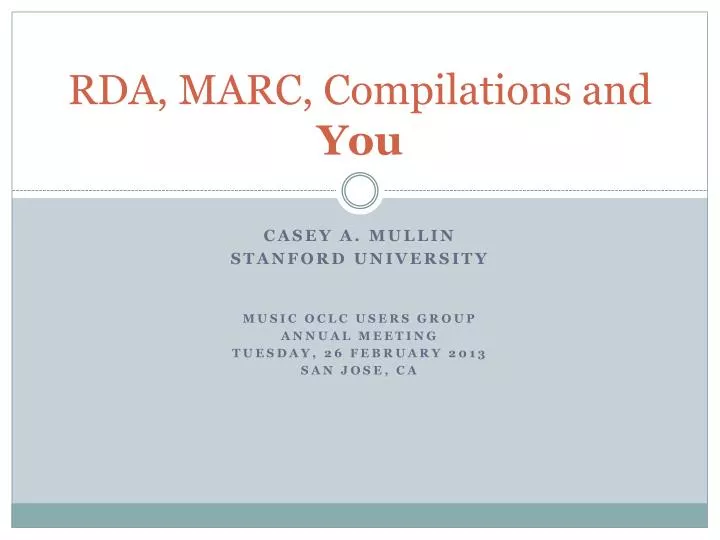 rda marc compilations and y ou