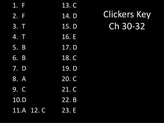 clickers key ch 30 32