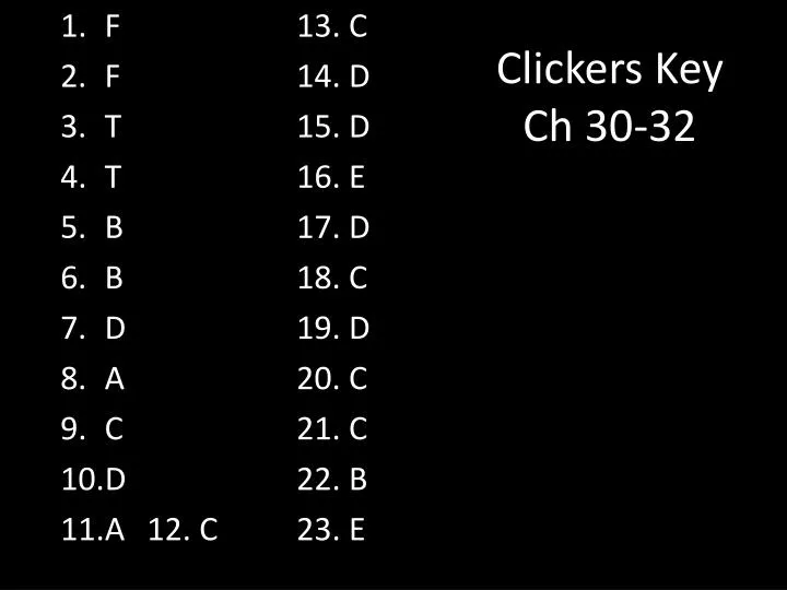 clickers key ch 30 32
