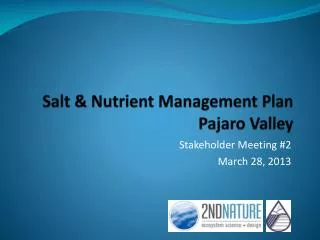 Salt &amp; Nutrient Management Plan Pajaro Valley