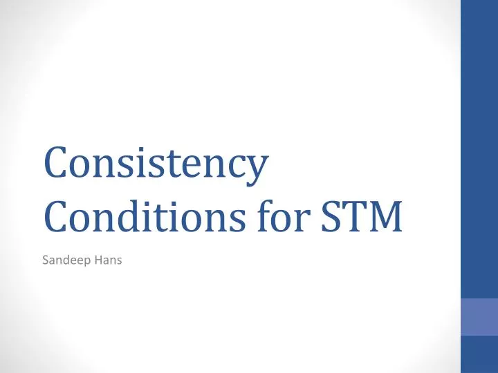 consistency conditions for stm