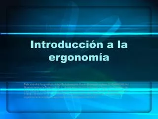 introducci n a la ergonom a