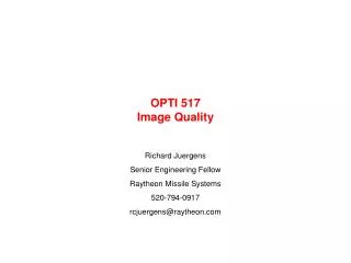 OPTI 517 Image Quality