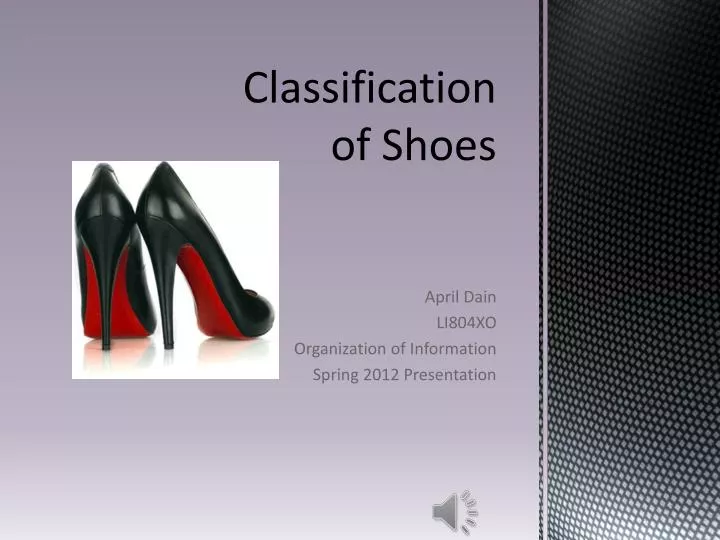classification of shoes