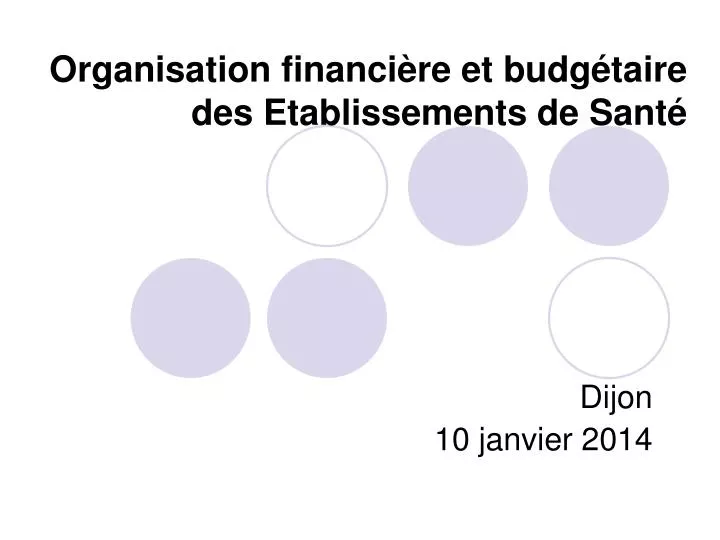 organisation financi re et budg taire des etablissements de sant