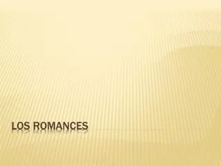 los romances