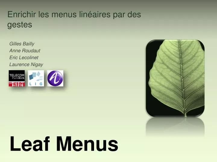 enrichir les menus lin aires par des gestes