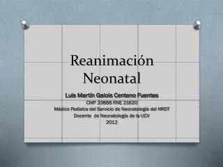 reanimaci n neonatal