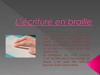 l criture en braille