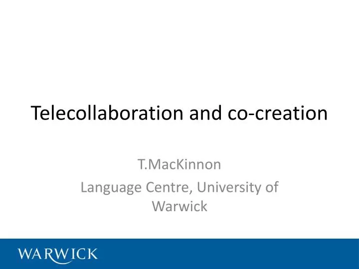 telecollaboration and co creation