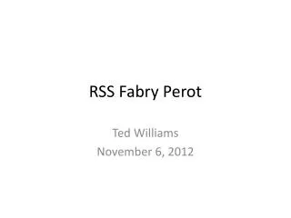 RSS Fabry Perot
