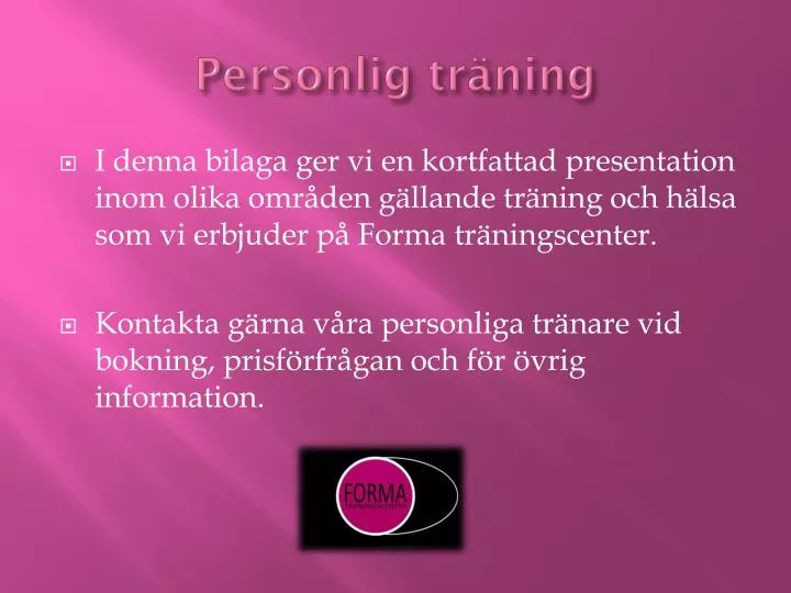 PPT - Personlig Träning PowerPoint Presentation, Free Download - ID:2270872