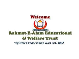 Welcome Rahmat -E- Alam Educational &amp; Welfare Trust