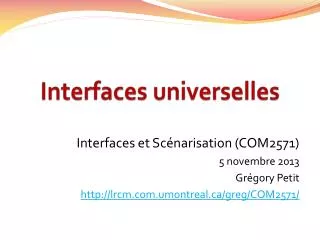 interfaces universelles