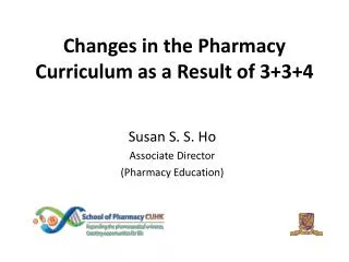 Changes in the Pharmacy Curriculum as a Result of 3+3+4