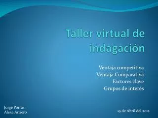 taller virtual de indagaci n