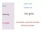 Root Meaning Examples - slide 1