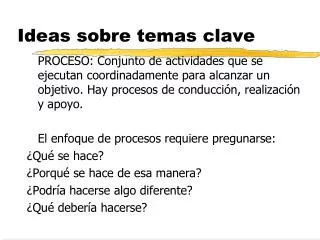 ideas sobre temas clave