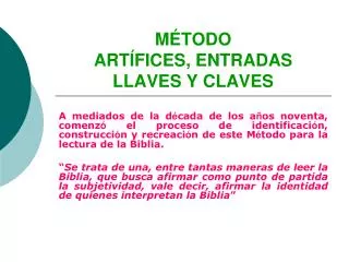 m todo art fices entradas llaves y claves