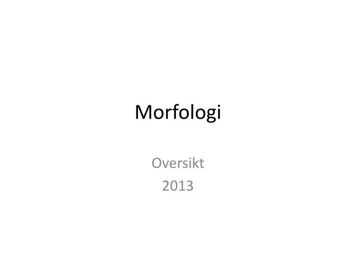 morfologi