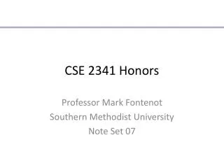CSE 2341 Honors