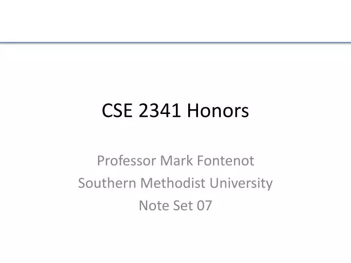 cse 2341 honors