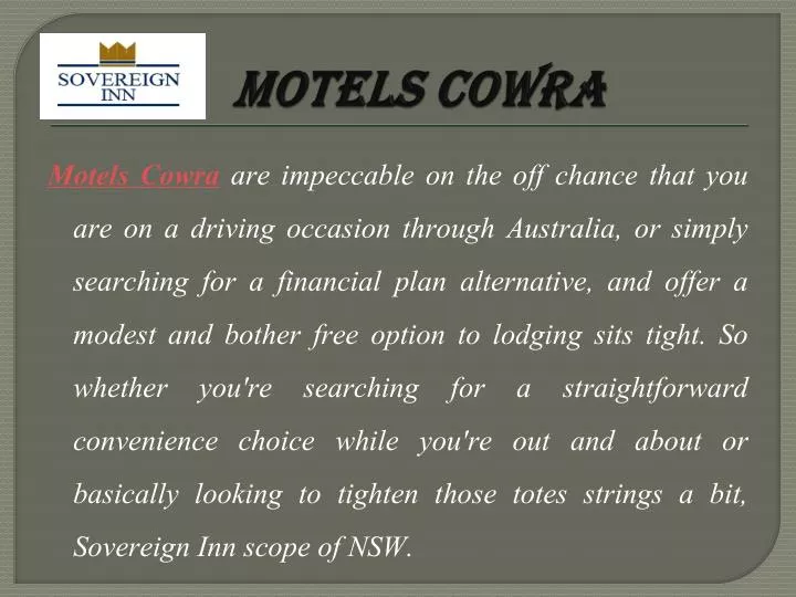 motels cowra