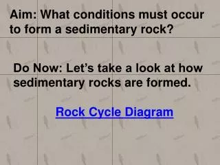 Aim: What conditions must occur to form a sedimentary rock?