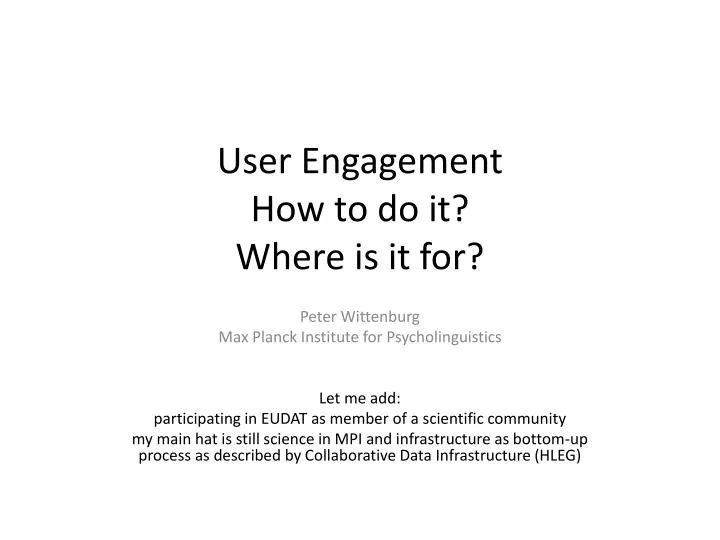 user engagement how to do it where is it for