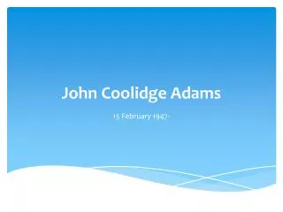 John Coolidge Adams