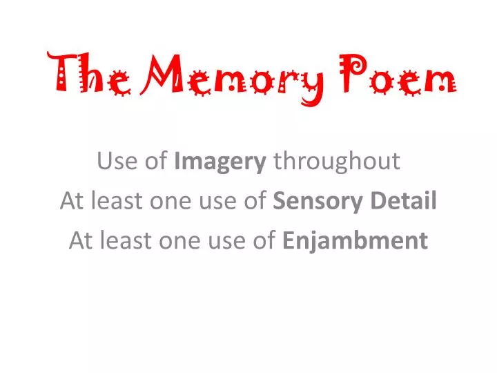 the memory poem