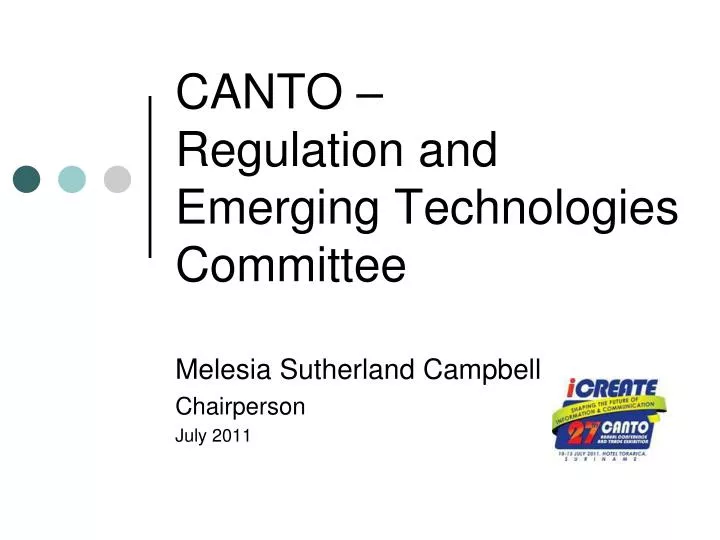 canto regulation and emerging technologies committee