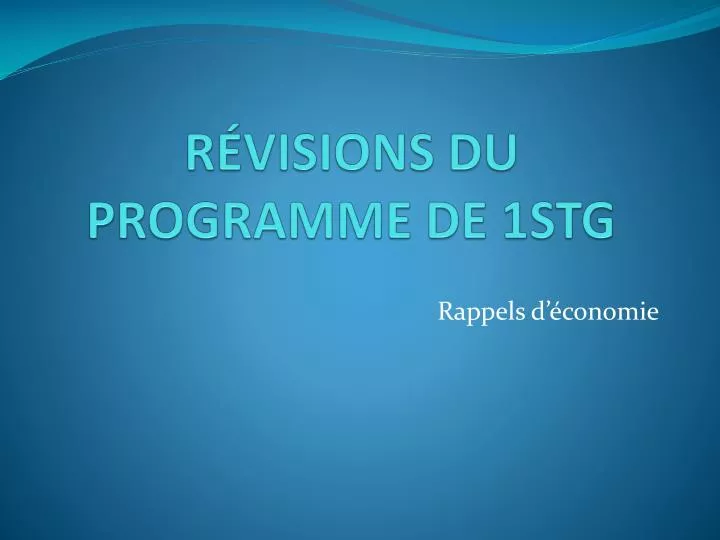 r visions du programme de 1stg