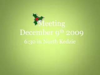 meeting december 9 th 2009
