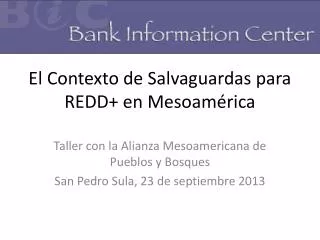 el contexto de salvaguardas para redd en mesoam rica