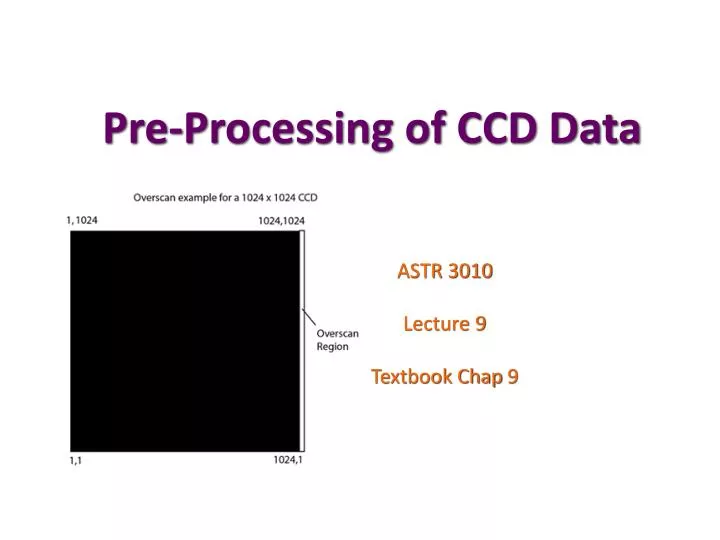 pre processing of ccd data